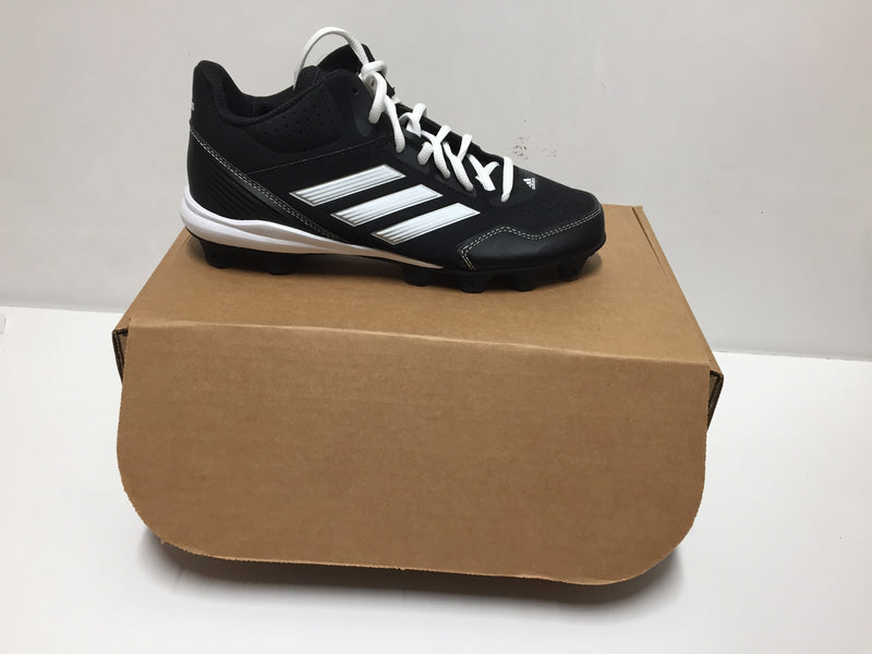 Adidas Men Size 6 1/2 Black/white Mid Baseball Pair Of Shoes