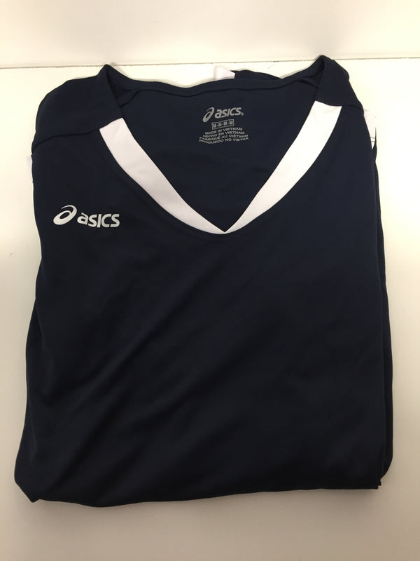 Asics Women Size Medium Navy/white Centerline T-shirt