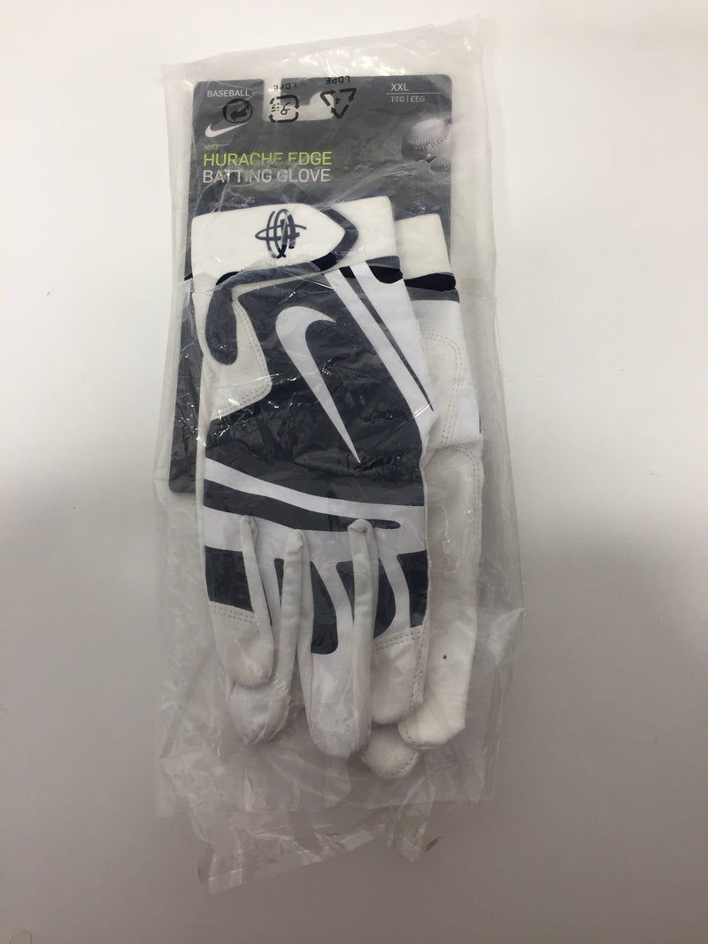 Nike Men Size XXLarge White Dark Blue Huarache Edge Bg Gloves