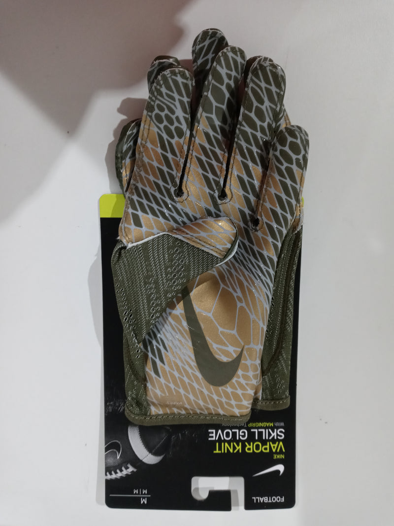 Nike Men Size Medium Combat/gold Vapor Knit 2.0 Fg Gloves & Mittens