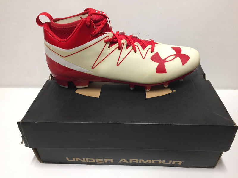 UNDER ARMOUR MEN SIZE 12.5 WHT/RED NITRO MID MC Pair of Shoes