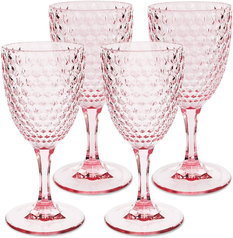 Bellaforte Shatterproof Tritan Plastic Wine Glass Pink 12oz 4 Pack