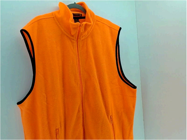 Harriton Men Fleece Vest Regular Zipper Fashion Hoodie 3XLarge Safety Orange