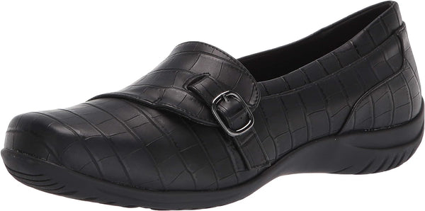 Easy Street Women's Flat Sneaker 5 Black Croco Size 5