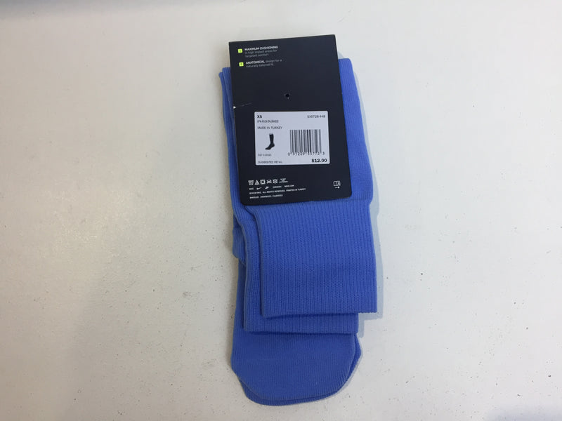 Nike Unisex Classic Cushion Over the Calf Football Sock Valor Blue White XSmall Socks