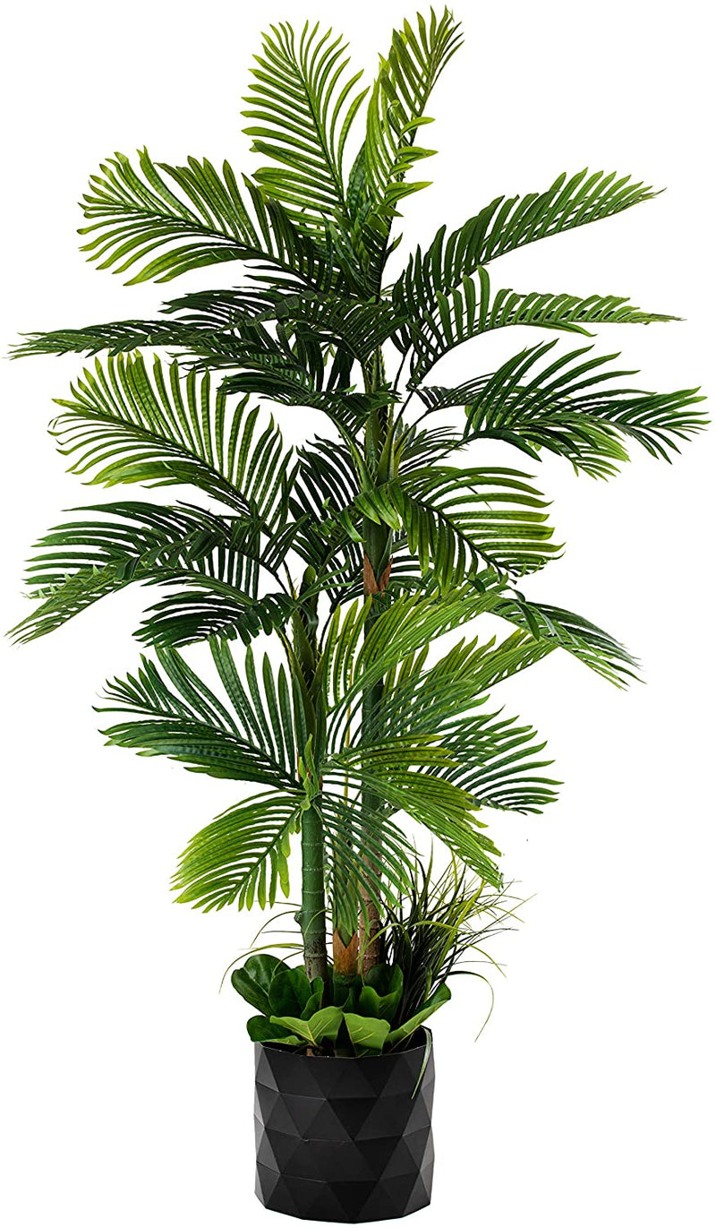Artificial Tree Golden Cane Palm With Fiddle Leaf Foliage 78 Inch 6.5 Foot