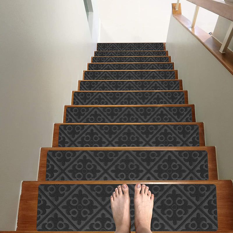 Non Slip Carpet Stair Treads 8 X 30 Inches Imperial Gray 15 Pack