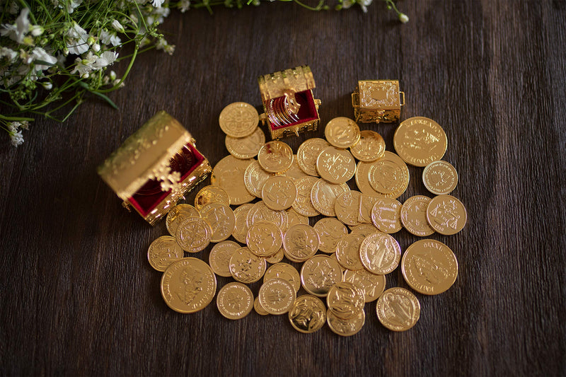 Genérico Silver Plated Wedding Unity Coins With Decorative Display Case Treasure Box