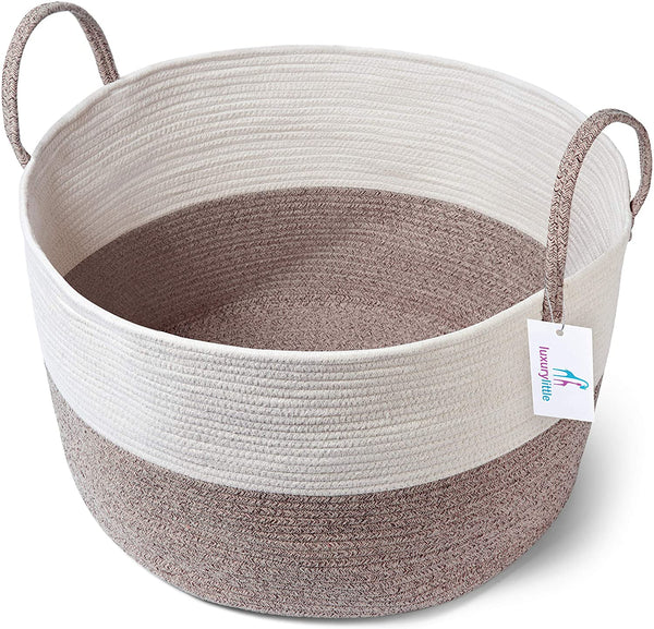 Luxury Little XXXL Nursery Storage Basket - 100% Cotton Rope Basket