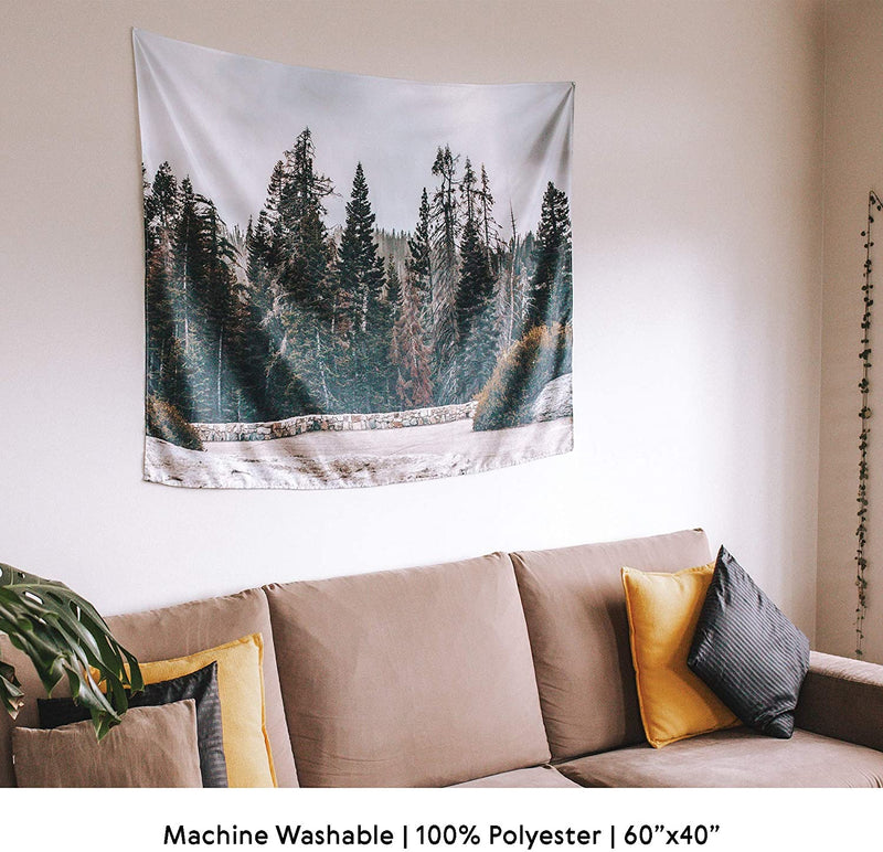 Large Wall Tapestry Trees Nature Forest 60" x 40"