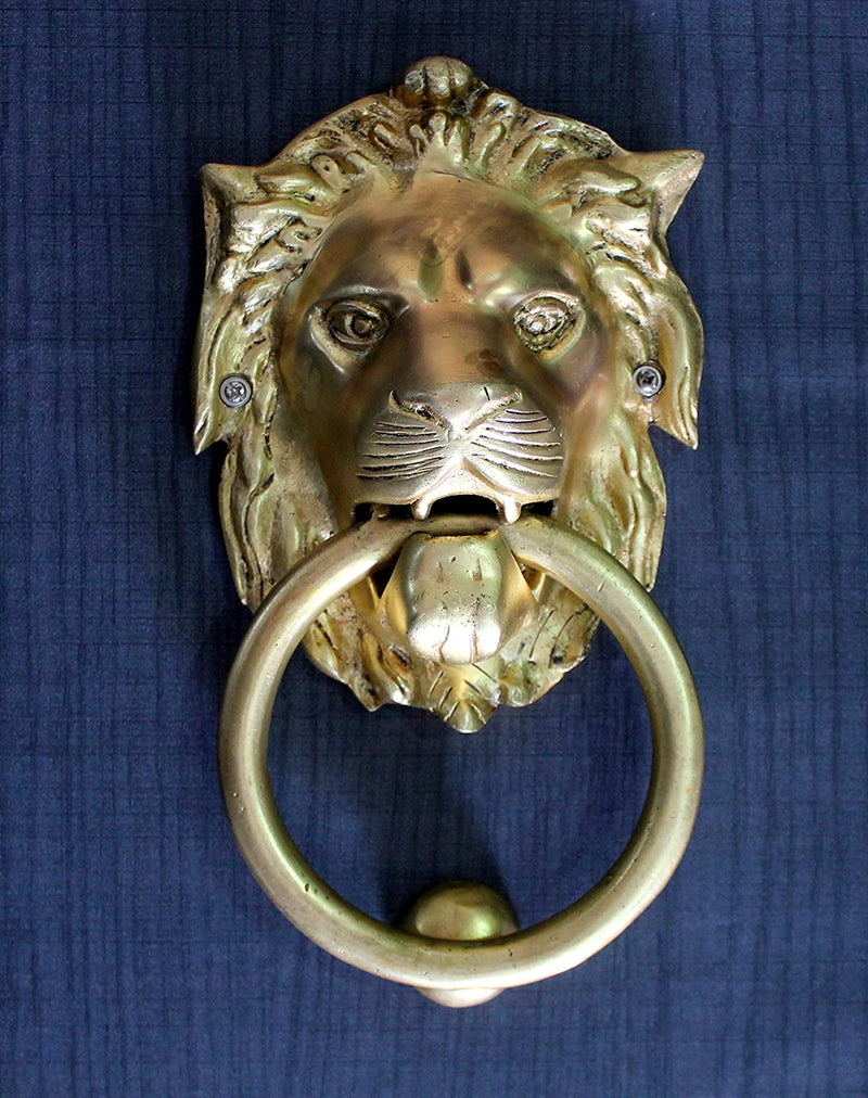 Brass Lion Door Knocker Lion 6"
