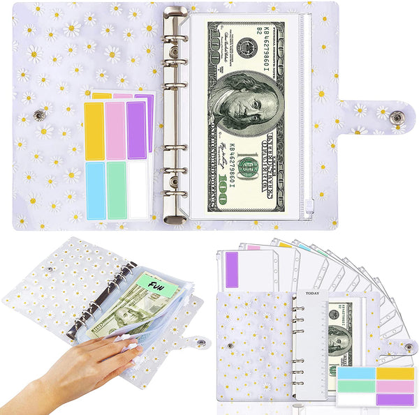 Daisy A6 Budget Binder 12 Clear Cash Envelopes for Budgeting