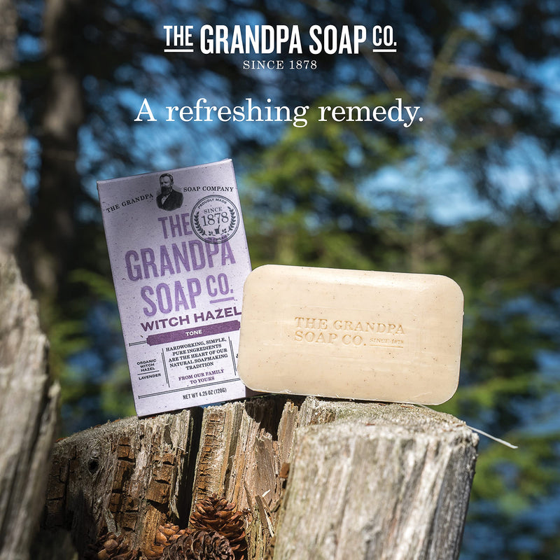 The Grandpa Soap Company Witch Hazel Bar Soap Vegan Organic Lavender 4.25 Oz