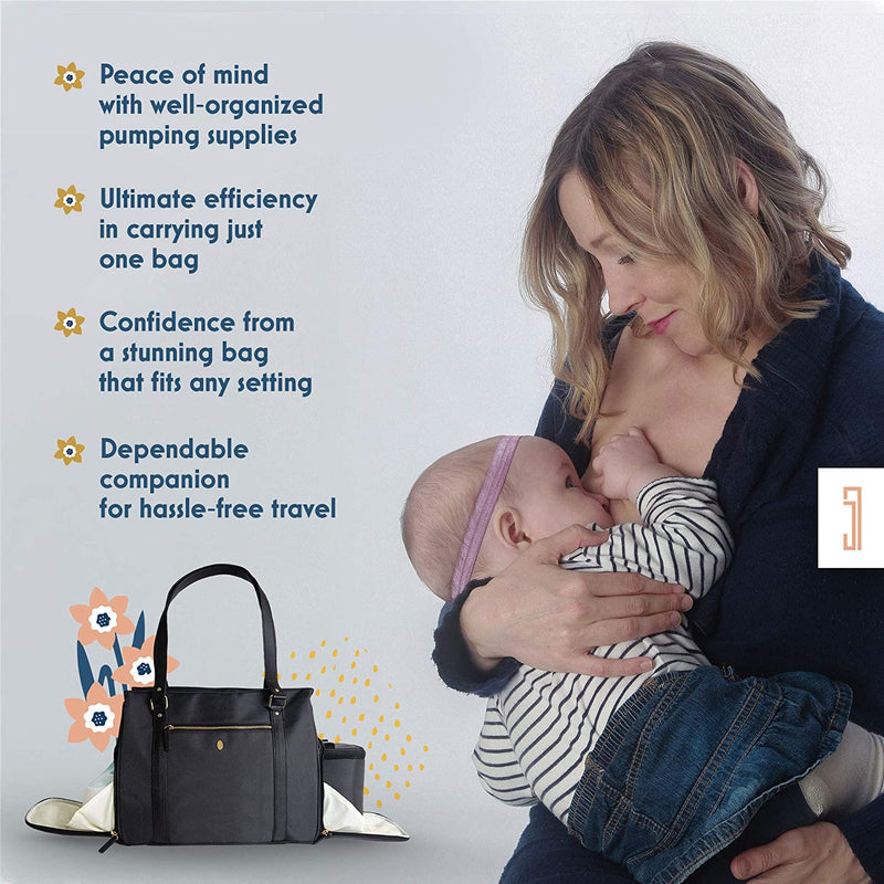 Breast Pump Bag with Cooler Pocket and 15” Laptop Sleeve Ellerby Style