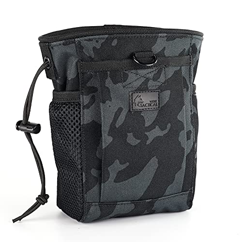 WOLF TACTICAL Drawstring MOLLE Dump Pouch Drop Bag for Ammo Black
