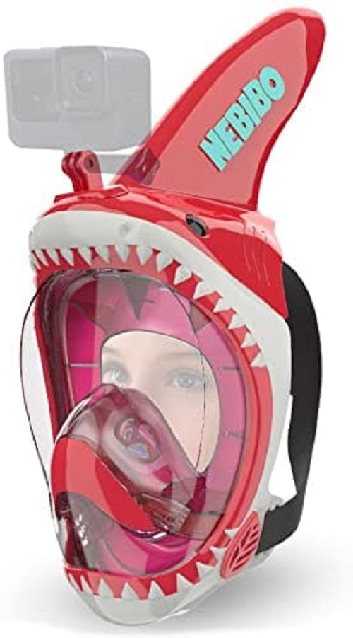 Nebibo Kids Snorkel Mask Full Face Set Snorkeling Detachable Camera Mount