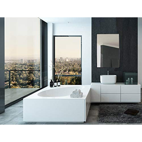 Hamilton Hills 24x36 Inch Metal Black Frame Bathroom Mirror