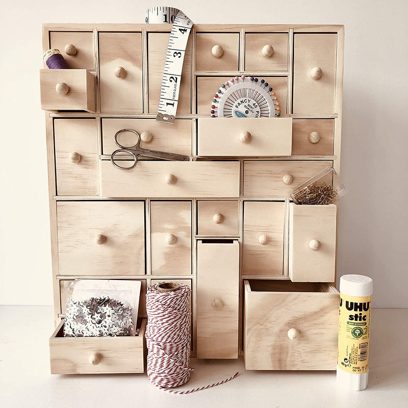 DIY Advent Calendar Desktop Organizer Apothecary Cabinet