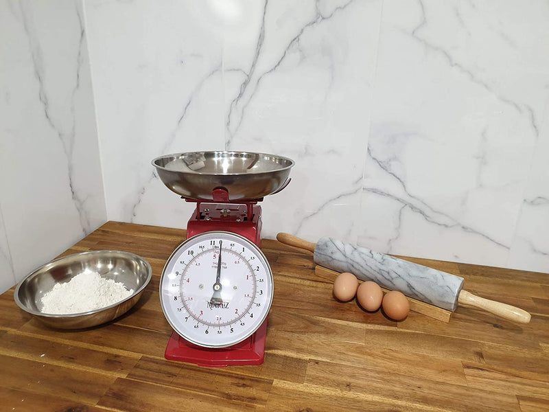  MARLIZ 11 lb/ 5Kg Old Antique Style Mechanical Kitchen Scale  with 2 Bowls, Food Scale for Kitchen, Analog Kitchen Scale Kilogram/pounds, Analog Food Weight Scales