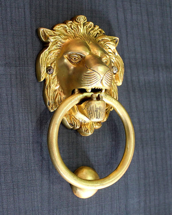 Brass Lion Door Knocker Lion 6 Inch