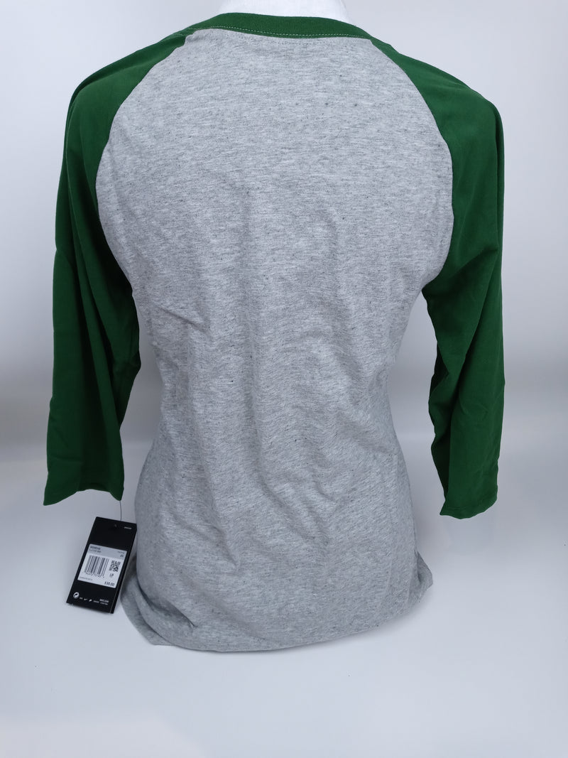 Nike Women's Team 3/4 Raglan Dark Grey Heather Green X-Small T-Shirt
