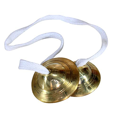 Esplanade Brass Tibetan Cymbals Traditional Indian Music Instrument Golden
