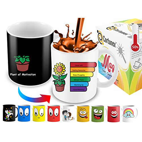 Cortunex Color Changing Mug - Funny Heat Changing Mug - Cute Mug For Women, Girls, Kids , Couples ,Men - 11 Oz Funny Coffee Mug - Funny Gift For Birthday Christmas - Sunflower