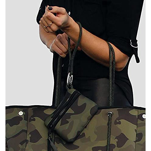 Large Neoprene Tote Bag for Women Camo