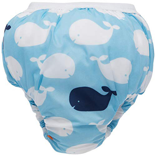 Kushies Baby Waterproof Training Pant 22-29 Pounds Blue Whales Small