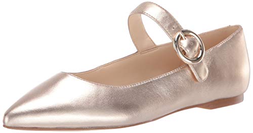 Nine West Women's wnAIMEE Mary Jane Flat, Gold, 8 M US Size 8