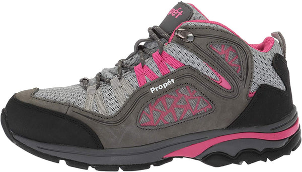 Propet Women's Peak Hiking Boot, Grey/Berry, 8 Medium US Size 8 M US