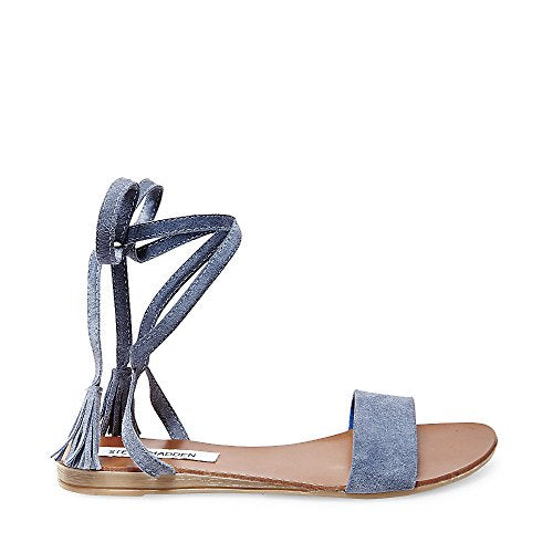 Steve Madden Women's Kapri Blue Suede Sandal 10 US Size 10