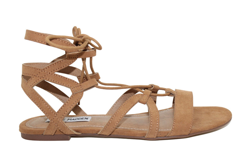 Steve Madden Womens WRAPPING Suede Open Toe Casual Flat Sandals Size 6.5