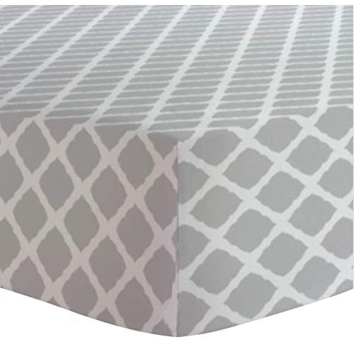 Kushies Baby Fitted Crib Sheet Color Grey Lattice