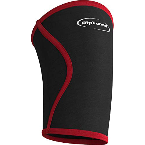 Knee Sleeve 7mm - By Rip Toned (1) - Compression Support for Weightlifting, Powerlifting, Xfit, Squats, Pain Relief & Strength Training (SEE SIZING GUIDE - Large Black)