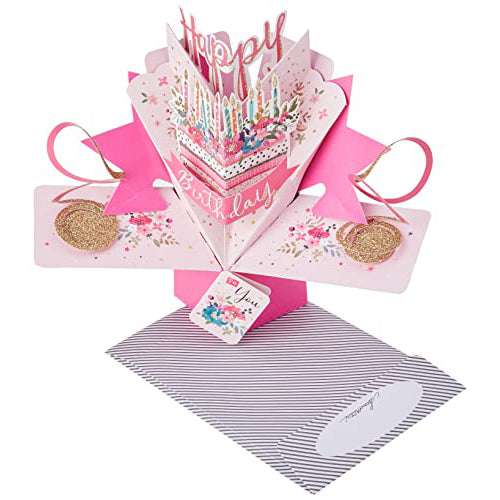 Second Nature Pop Ups Happy Birthday Cake Pop Up Greeting Card Original 3D Cards