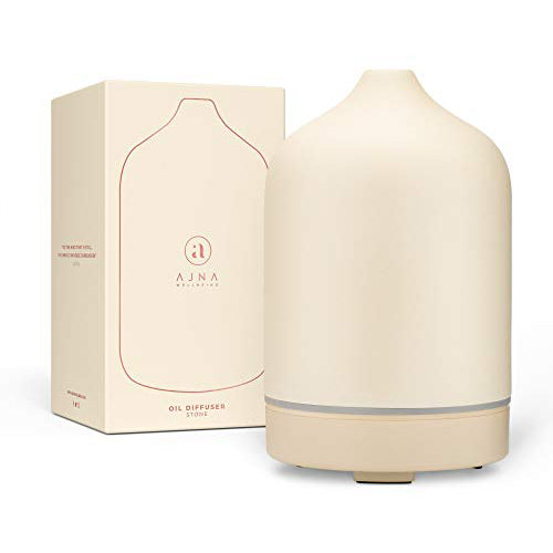 Ajna Ceramic Diffusers for Essential Oils Elegant for Home and Office - 3 in One,Stone
