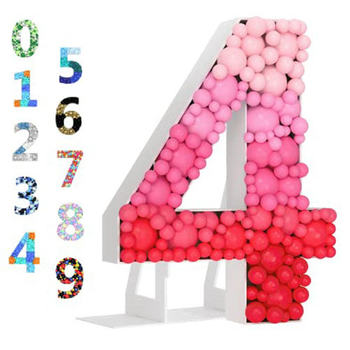Mosaic Numbers for Balloons Number 20 Balloon Frame 4ft Marquee Numbers  Large Cardboard Numbers Pre-Cut Kit Giant Cut-Out Thick Foam Board Sign Diy
