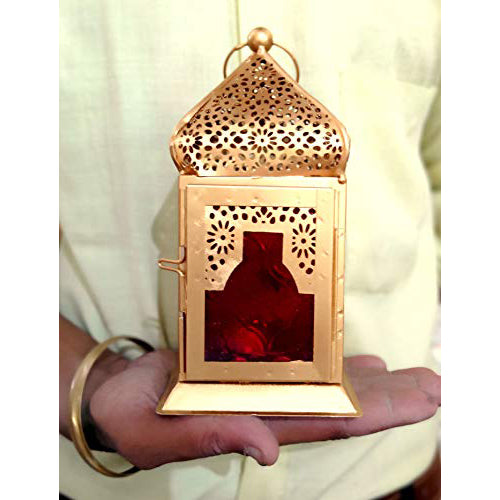 Esplanade 6 Lantern Glass Hanging Lamp Tealight Holder Home Decor Golden