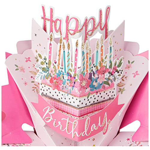 Second Nature Pop Ups Happy Birthday Cake Pop Up Greeting Card Original 3D Cards