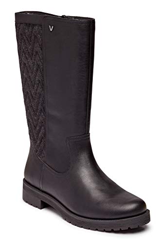 Vionic Women's Mystic Aurora Mid Calf Boot - Ladies Waterproof Leather Upper with Faux Shearling Lining and Concealed Orthotic Arch Support Size 9.5
