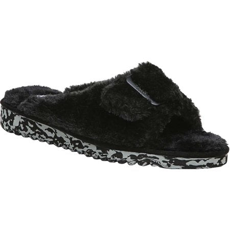 Women S Dr. Scholl S Staycay OG Slide Slipper Black Faux Fur 6 M Size 6 Medium (B,M)