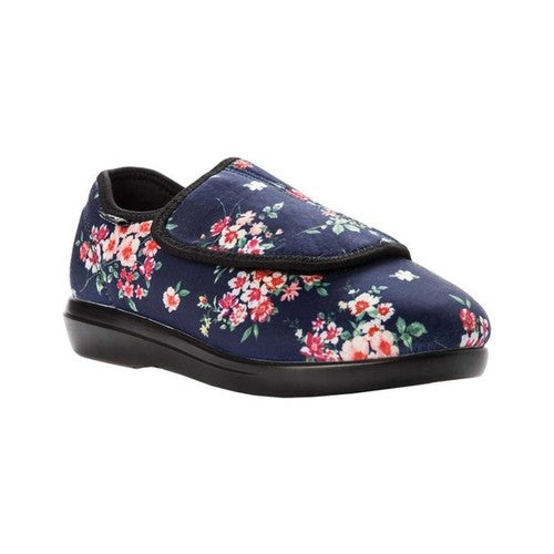 Women's Cush 'N Foot Flat by Propet in Navy Blossom (Size 7 1/2 M) Size 7.5