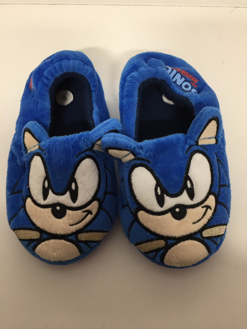 Sonic The Hedgehog Kids Size 6 Royal White Character Slipper Pair Of Shoes