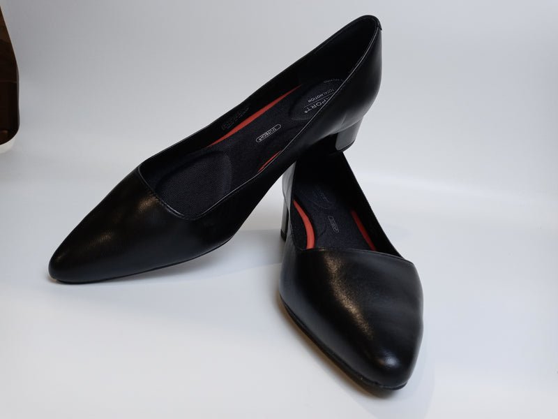 Rockport Women's Walking Pump Black Lthr Size 5.5 Wide Pair Of Shoes