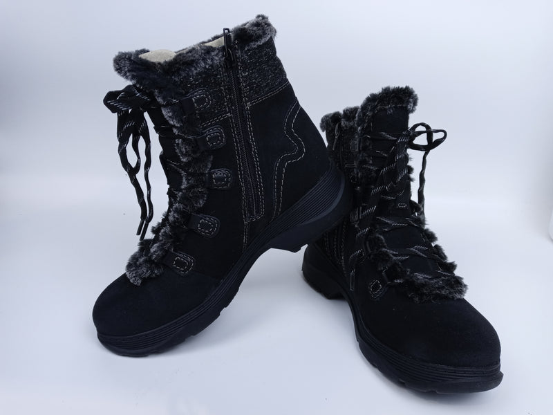Clarks Women's Aveleigh Zip Black Waxy Suede Size 7 Narron Narrow Pair Of Shoes