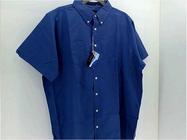 UltraClub Mens Regular Short Sleeve Dress Shirt Size XLarge Blue