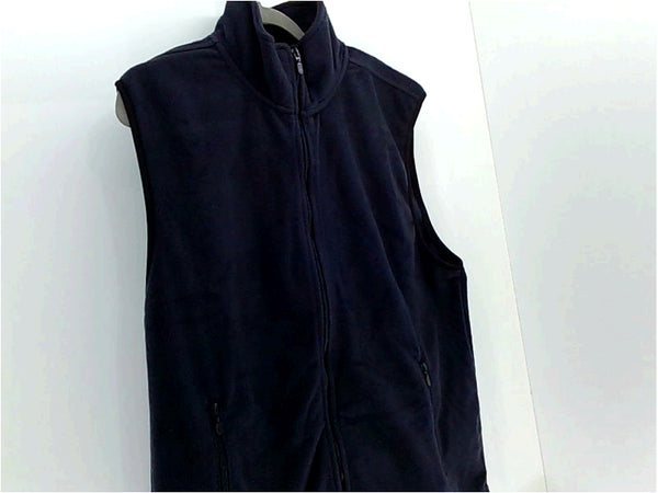 Harriton Mens Fleece Vest Jacket M985 Regular Zipper Fleece XLarge Navy Blue
