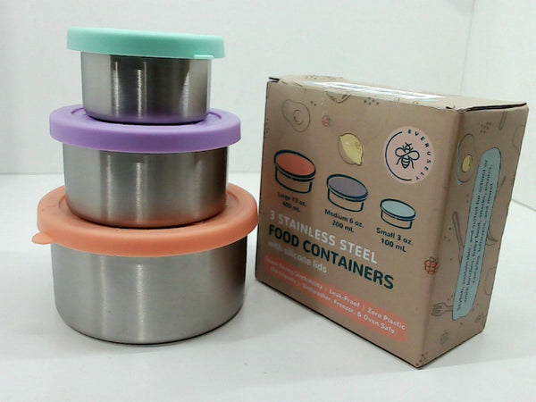 Everusely 3 Food Containers Size 13 & 6 & 3 Oz