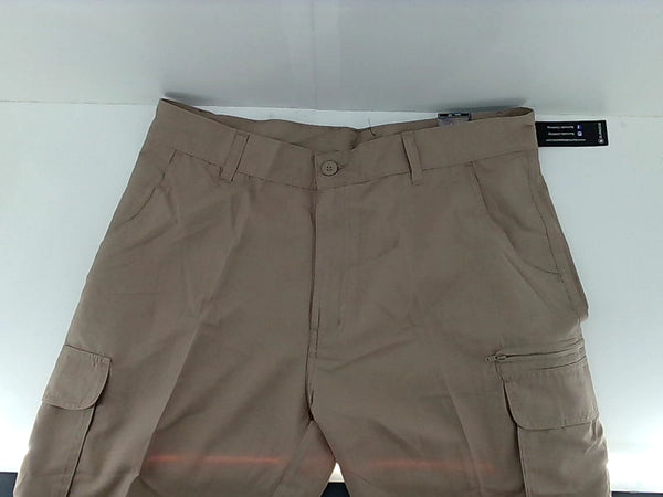 Burnside 9803 Micro Fiber Cargo Shorts Khaki Size 36